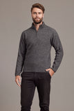 Short Zip Possum Merino Rib Sweater