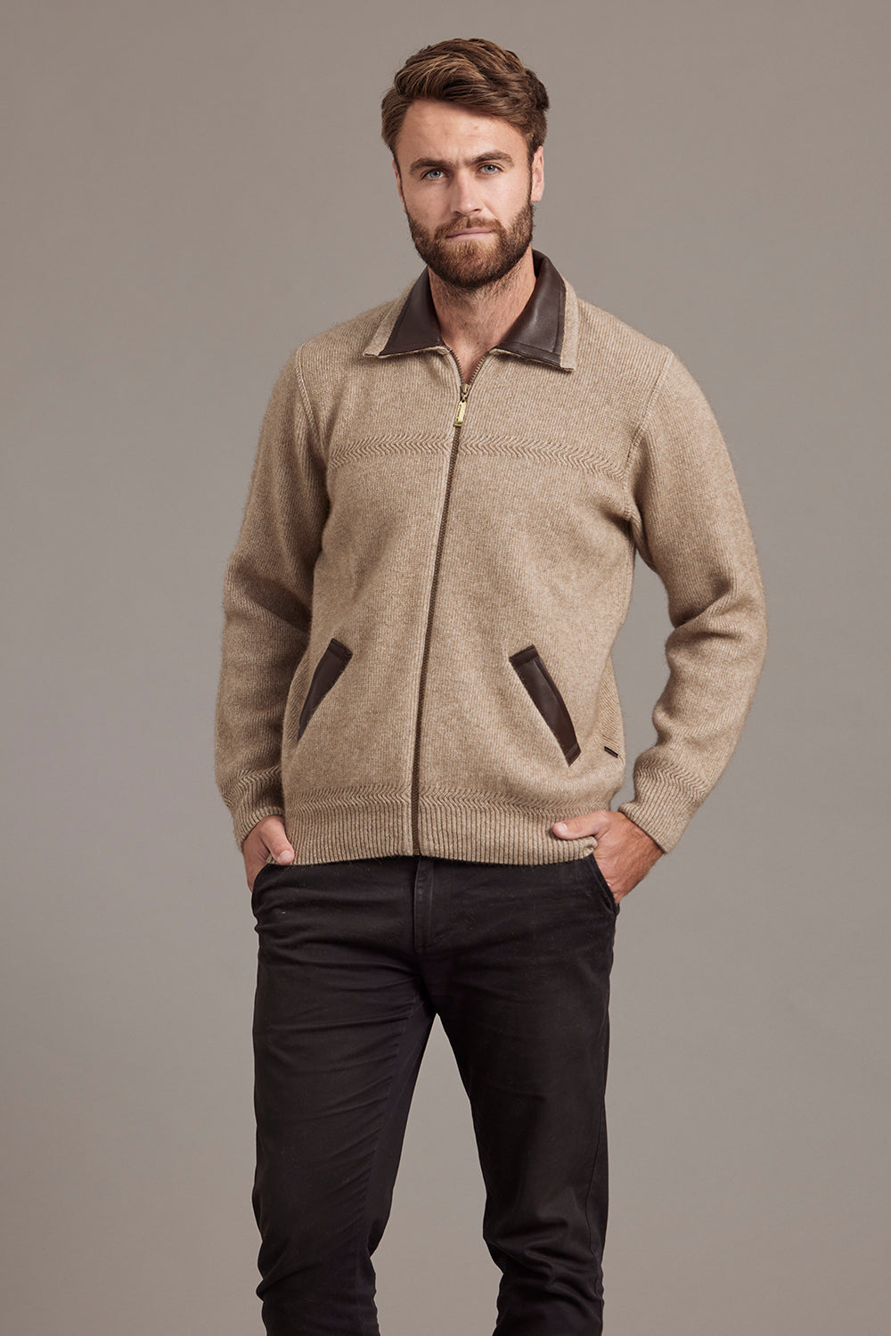 Lambskin Collar Possum Merino Jacket