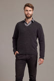 Rack Stitch Possum Merino V Neck Jersey