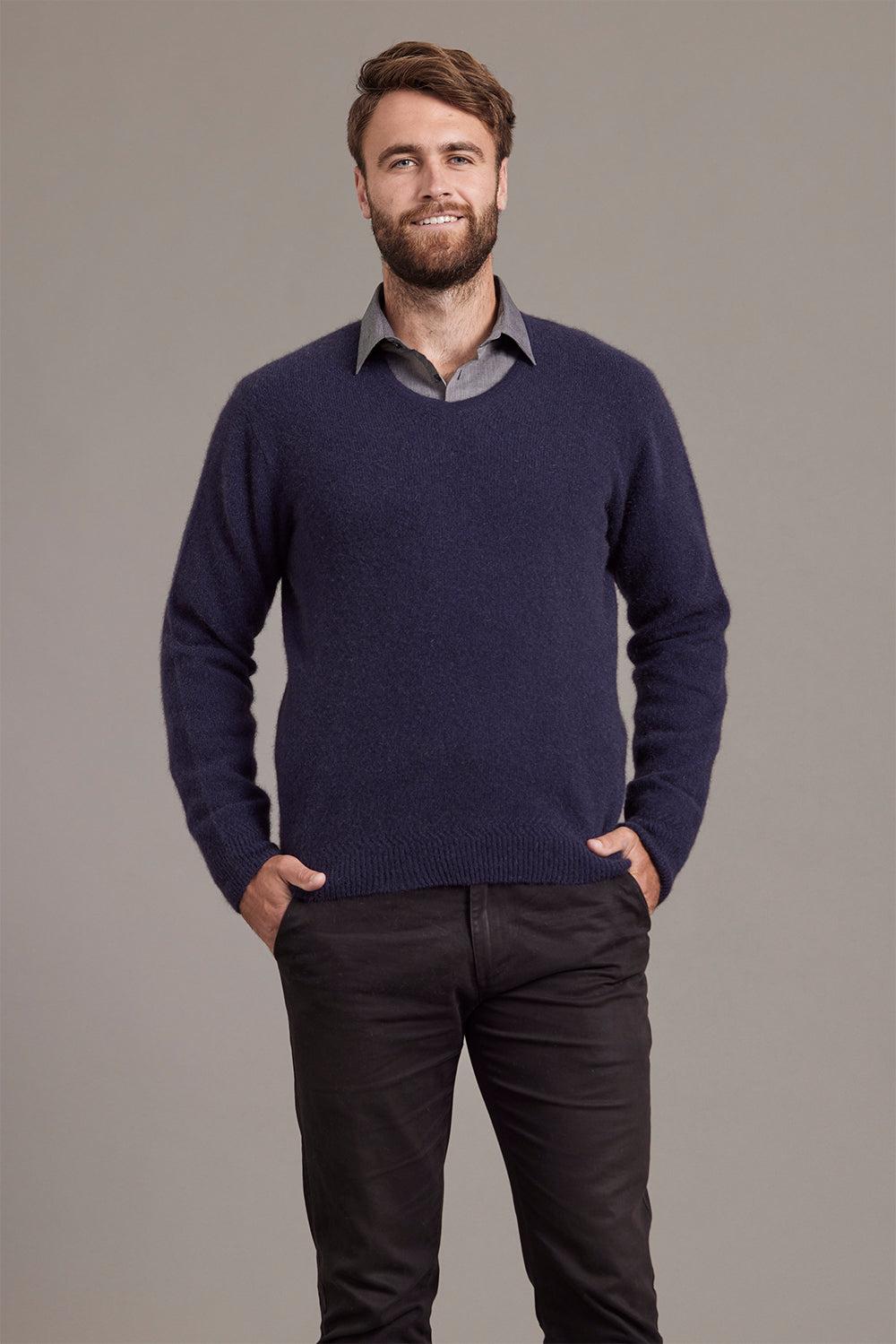 Rack Stitch Crew Neck Possum Merino Jersey