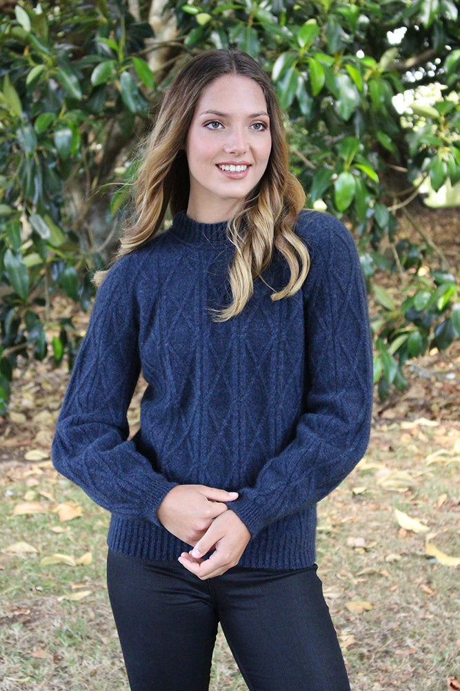 Cable Bell Sleeve Possum Merino Jumper