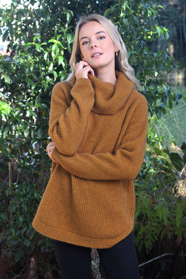 Stratus Cowl Neck Possum Merino Jumper