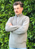 Men's 1/4 Zip Possum Merino Patch Jumper