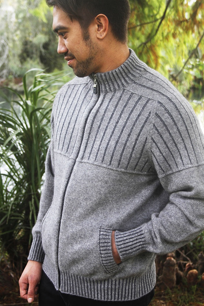 Full Zip Possum Merino Jacket with Pockets