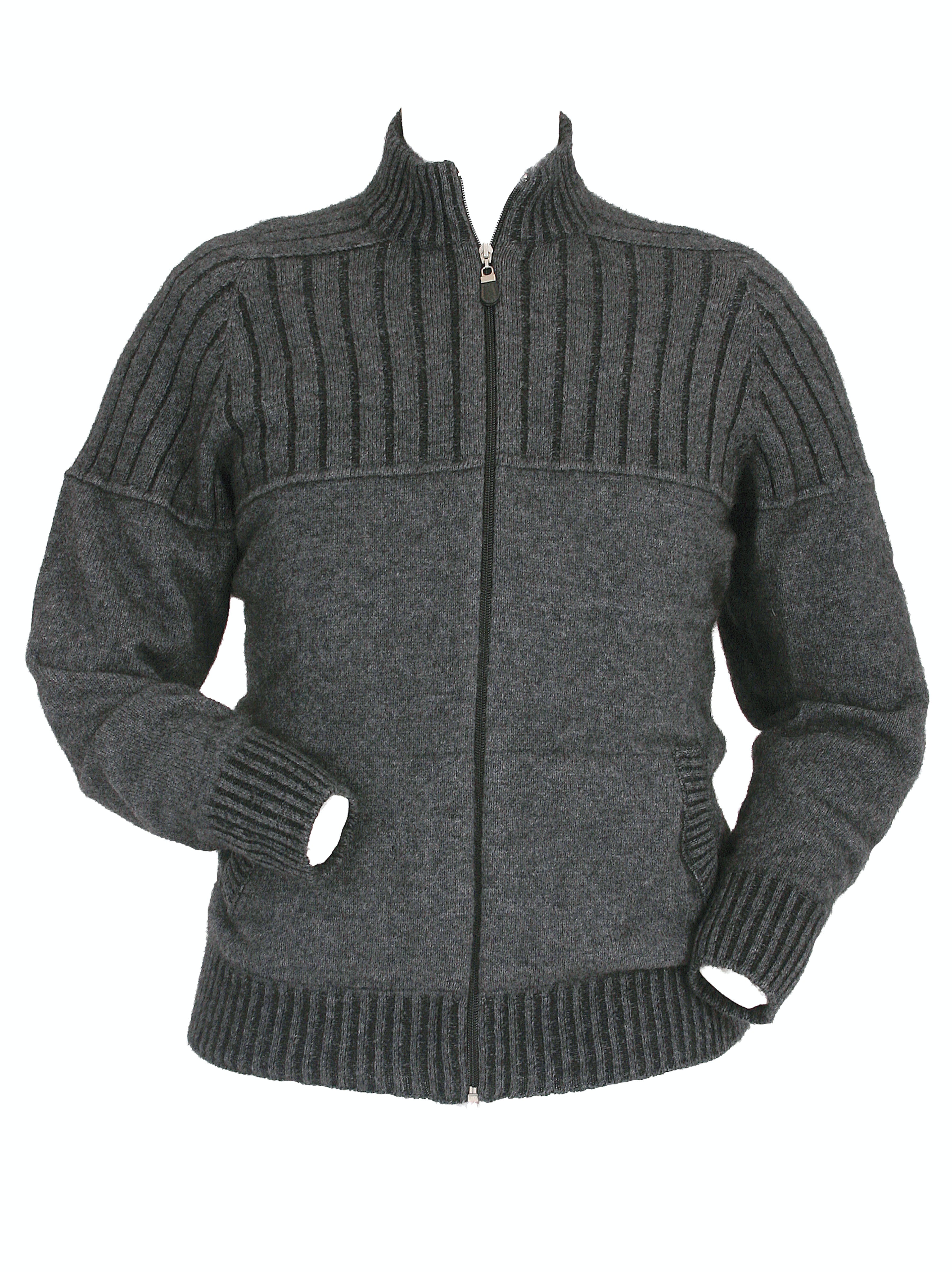 Full Zip Possum Merino Jacket with Pockets