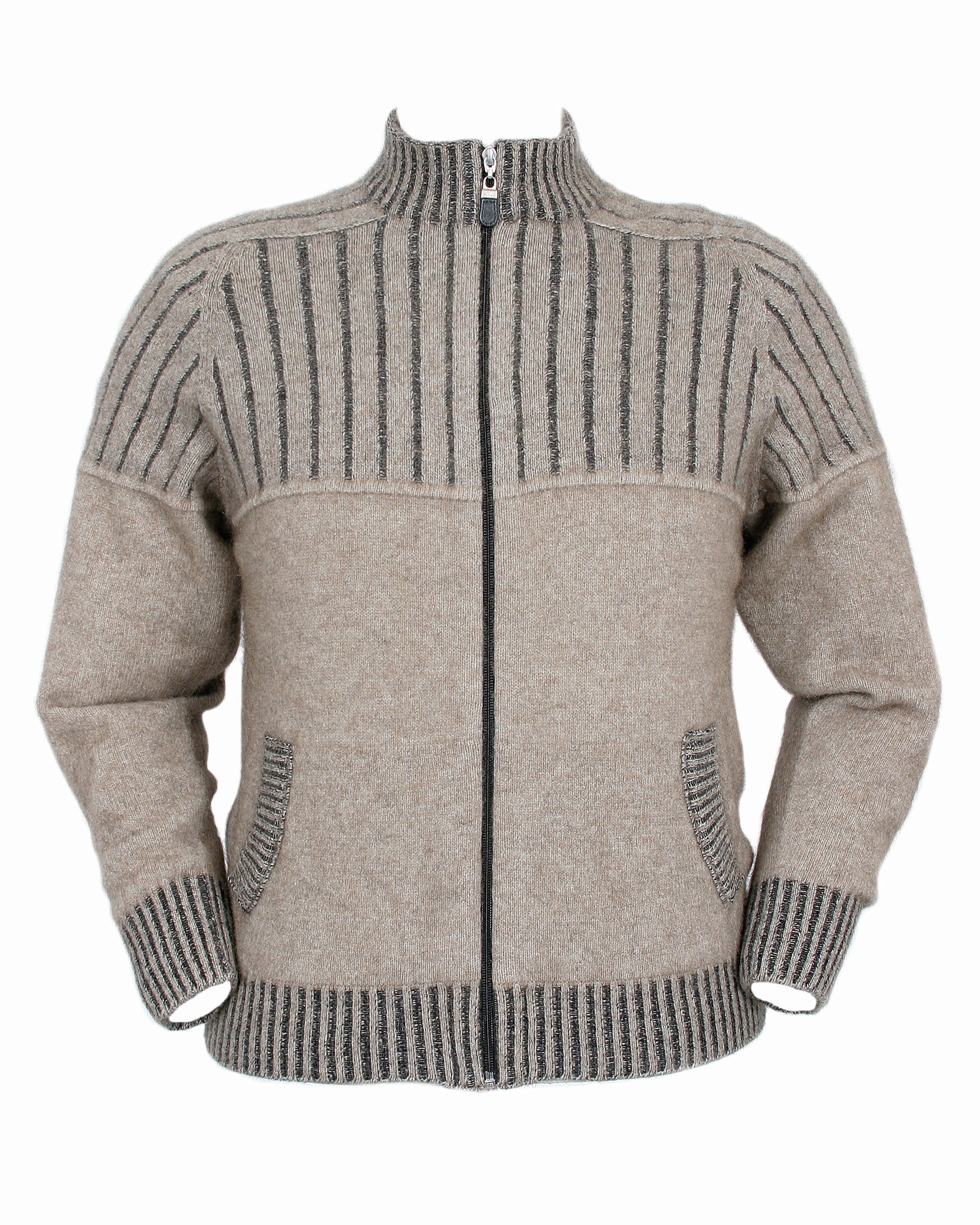 Full Zip Possum Merino Jacket with Pockets