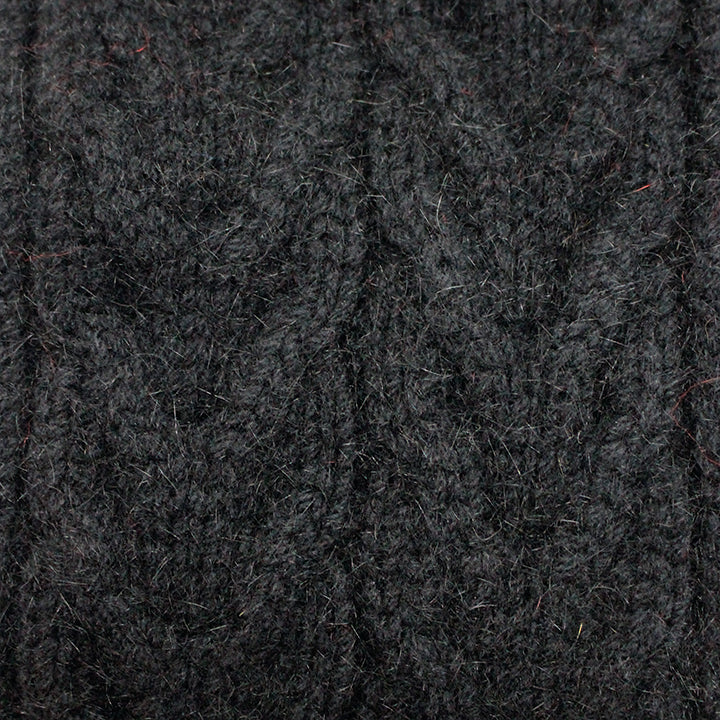 Rabbit Fur Pom Pom Possum Merino Cable Beanie