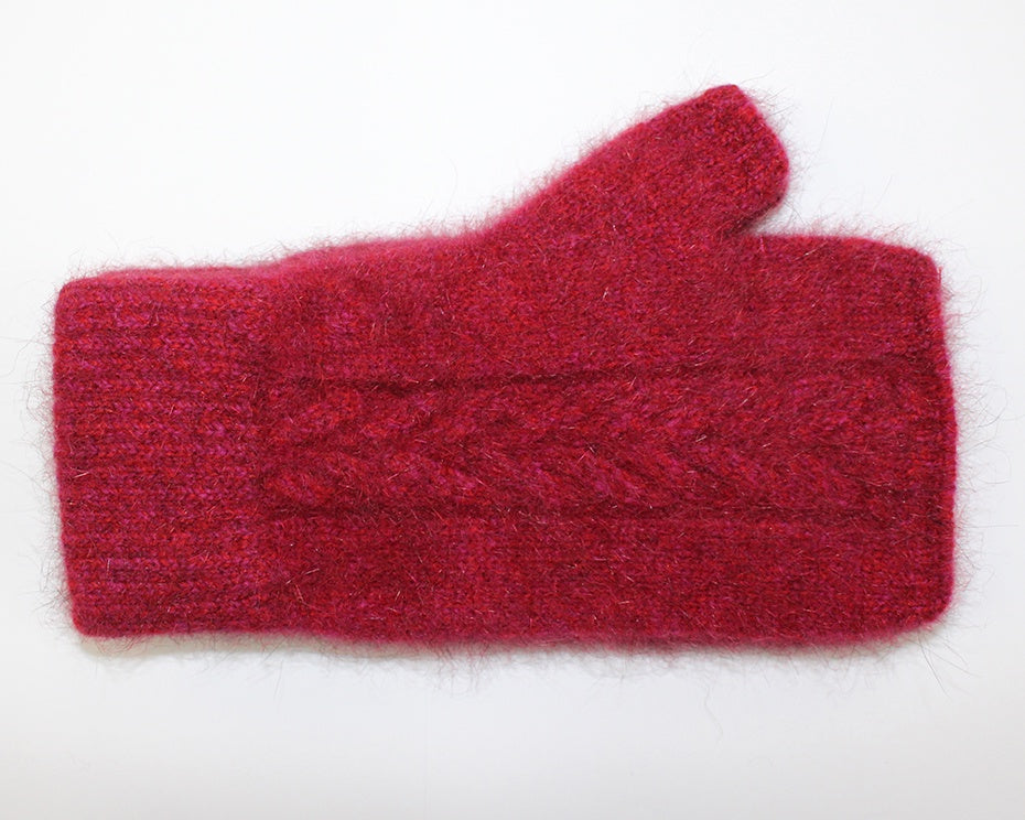Cable Knit Possum Merino Fingerless Mitten