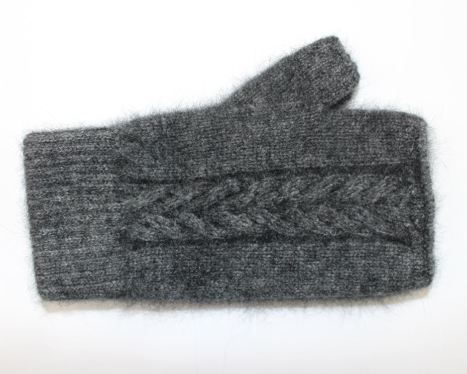 Cable Knit Possum Merino Fingerless Mitten