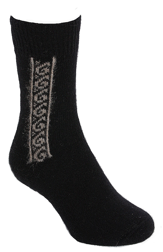 Koru Motif Possum Merino Socks