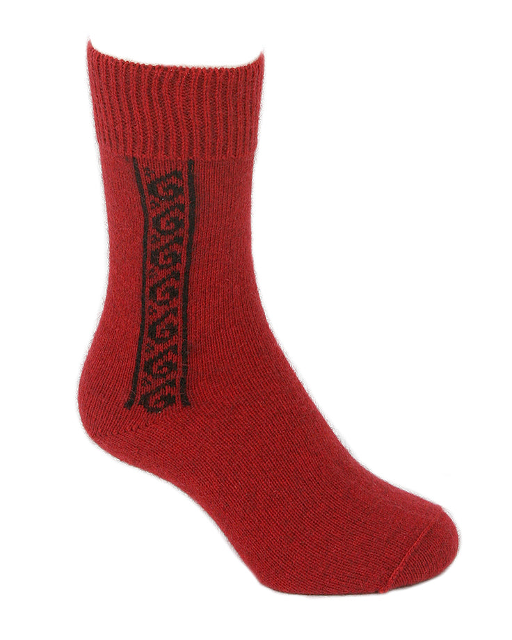 Koru Motif Possum Merino Socks