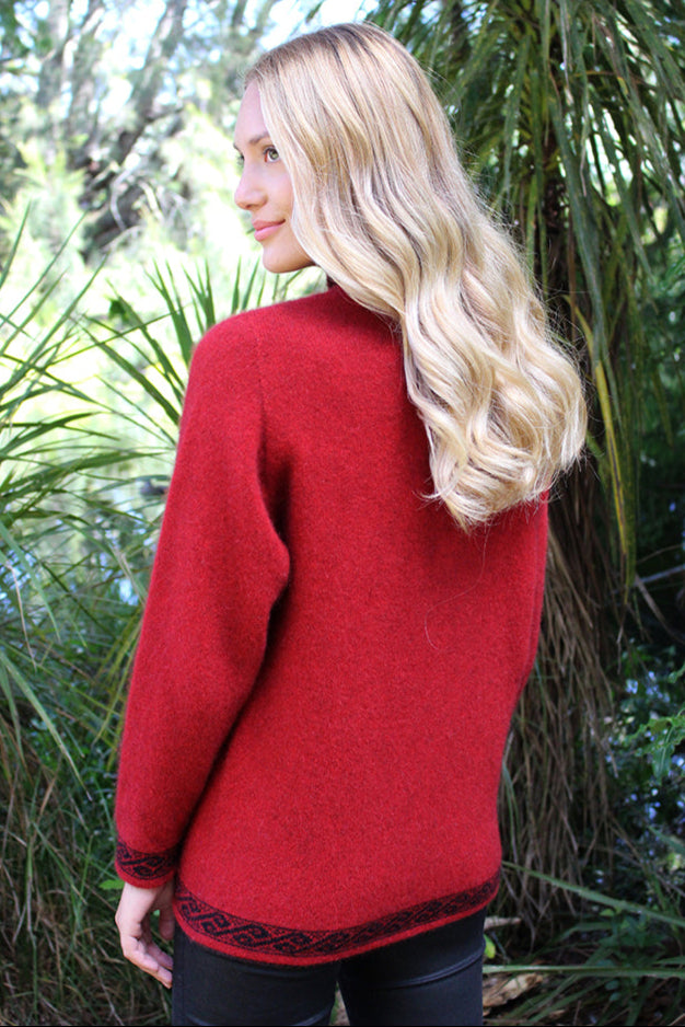 Motif Possum Merino Zip Cardigan