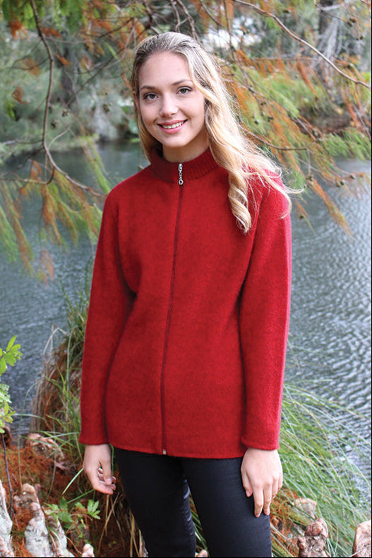 Plain Zip Possum Merino Cardigan