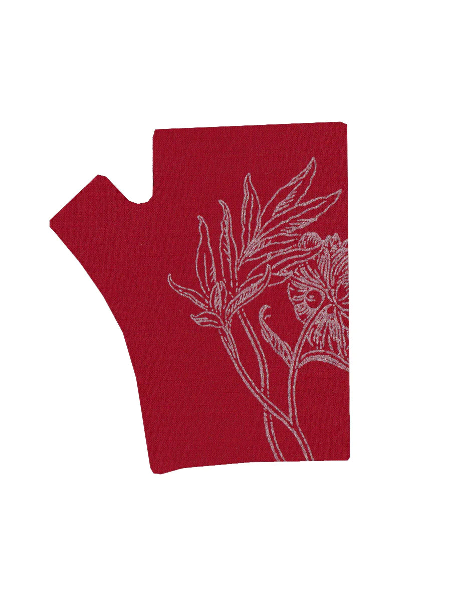 Peony Print Merino Wool Hobo Gloves