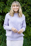 Crew Neck Pure Alpaca Cable Jumper