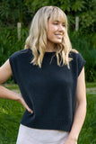 Plain Crew Neck Alpaca Vest