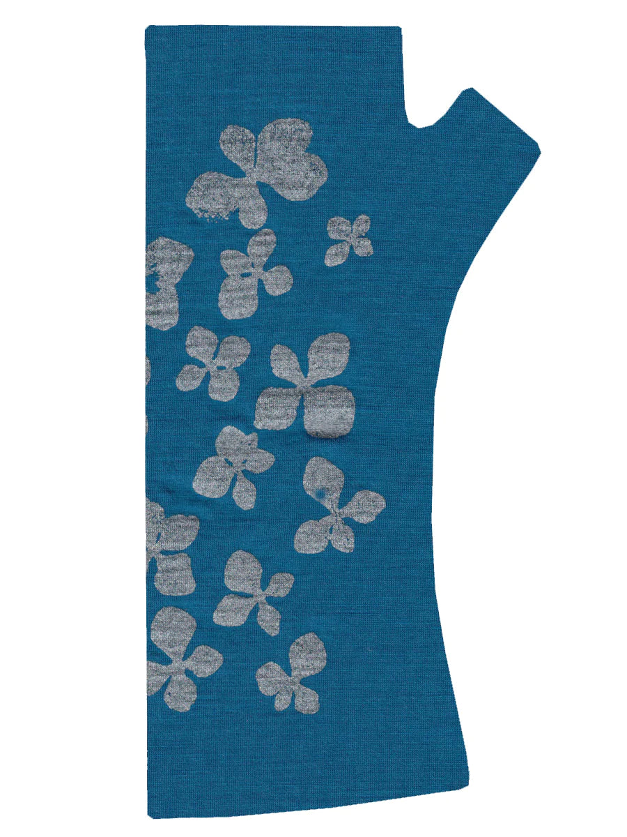 Hydrangea Print Merino Wool Gloves
