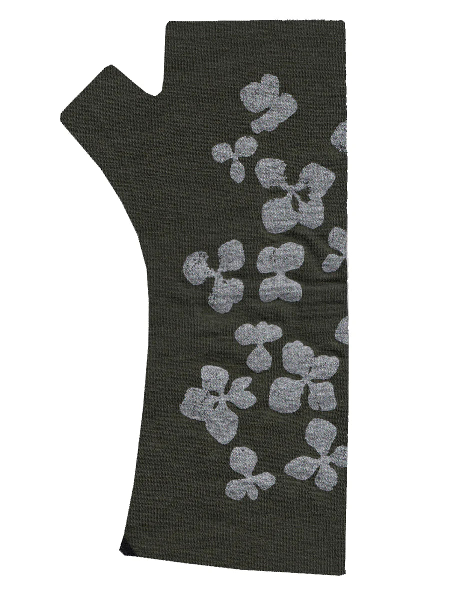 Hydrangea Print Merino Wool Gloves
