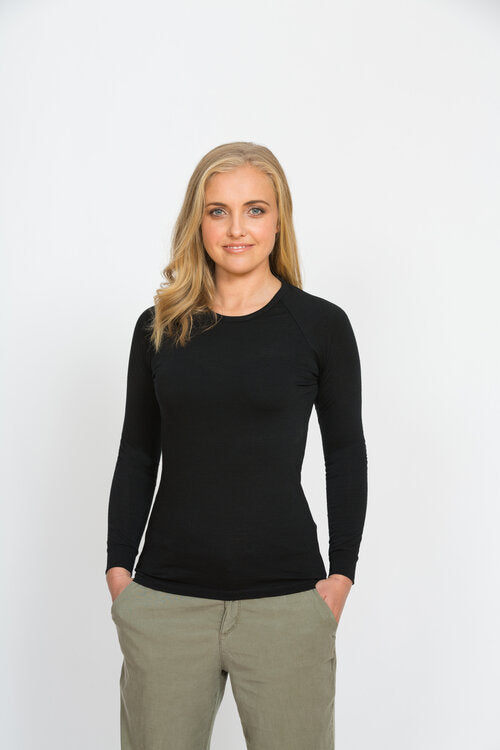 Women's Long Sleeve Merino Crew Neck T-Shirt