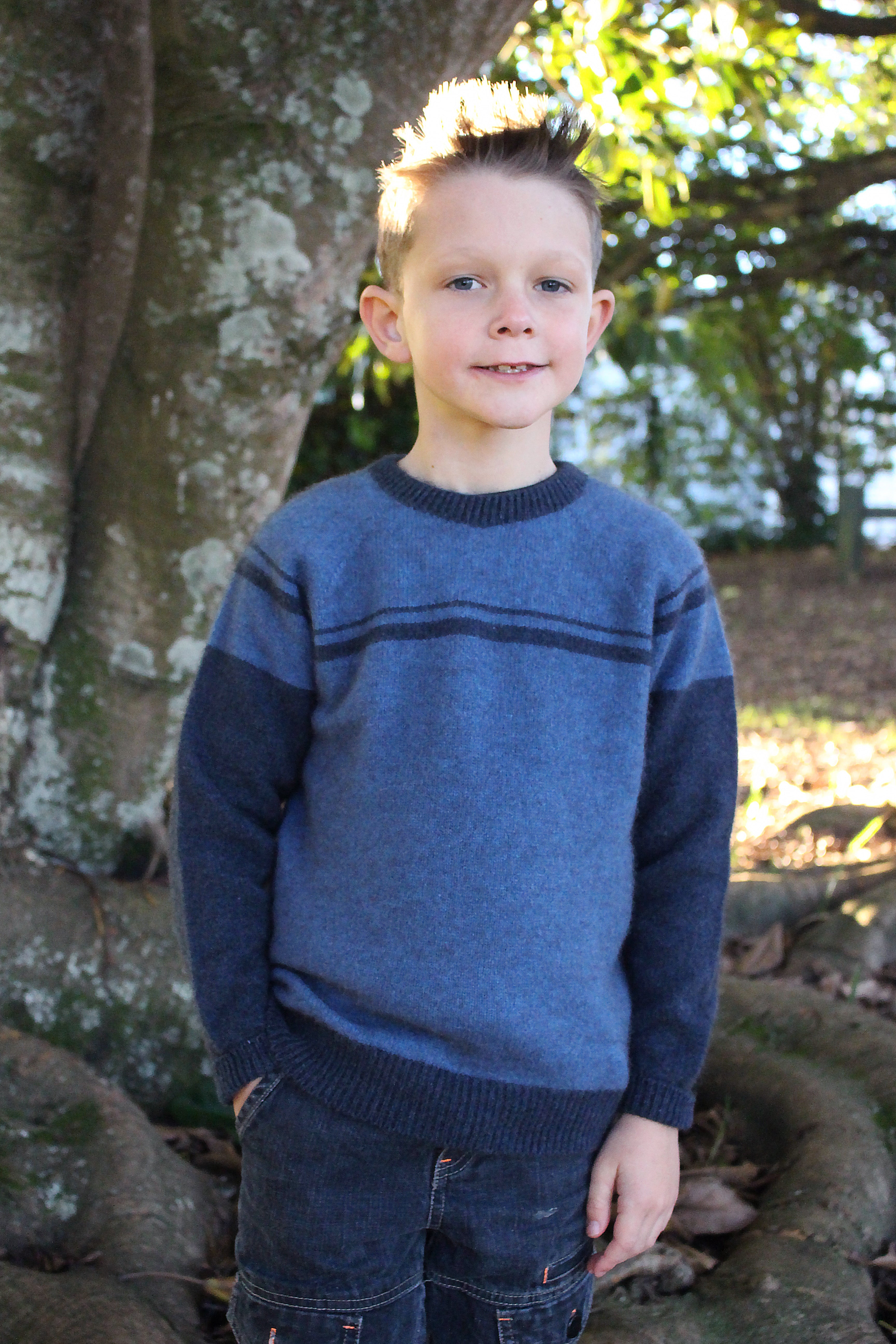 Boys Possum Merino Striped Jumper