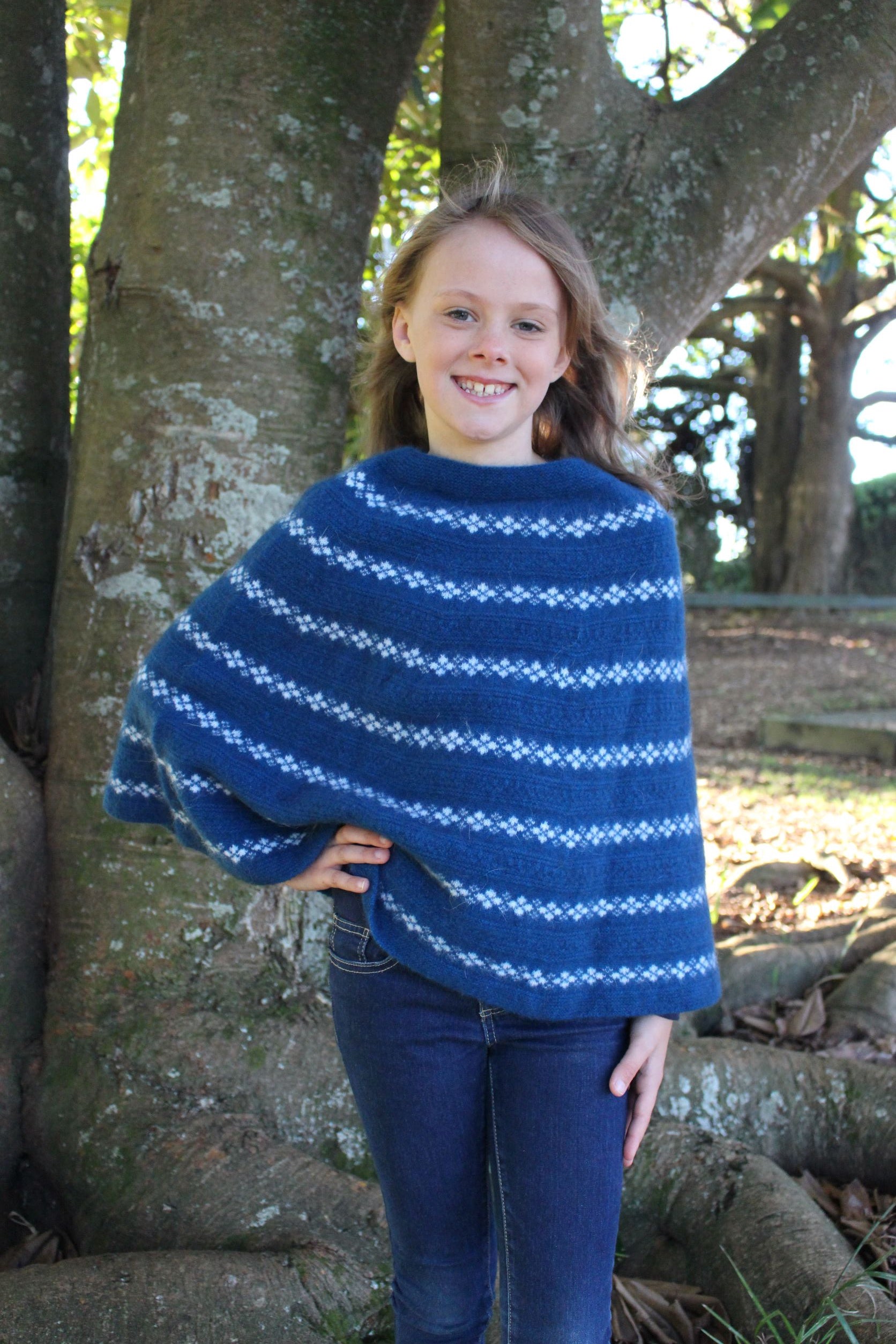 Girls Possum Merino Poncho