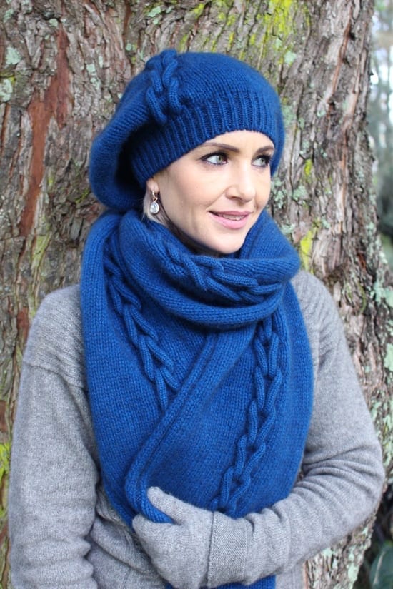 Chain Knit Possum Merino Scarf
