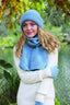 Grid Knit Alpaca Wool Scarf-Mist1