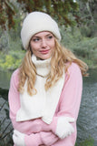 Grid Knit Alpaca Wool Scarf-Natural