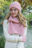 Grid Knit Alpaca Wool Scarf-Rose1