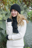 Grid Knit Alpaca Wool Scarf-Slate