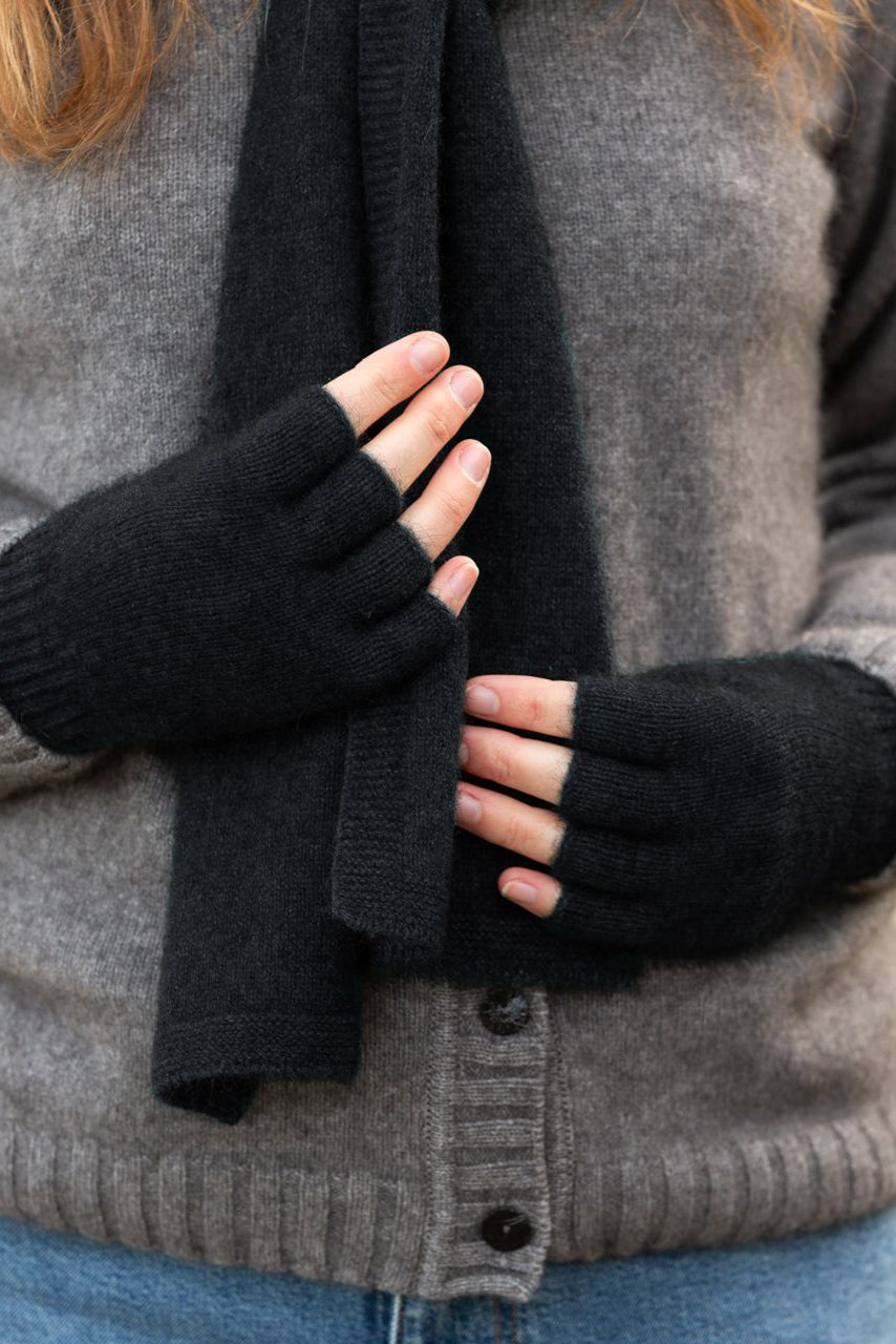 Fingerless Possum Merino Gloves NW