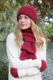 Plain Alpaca Beanie-Claret