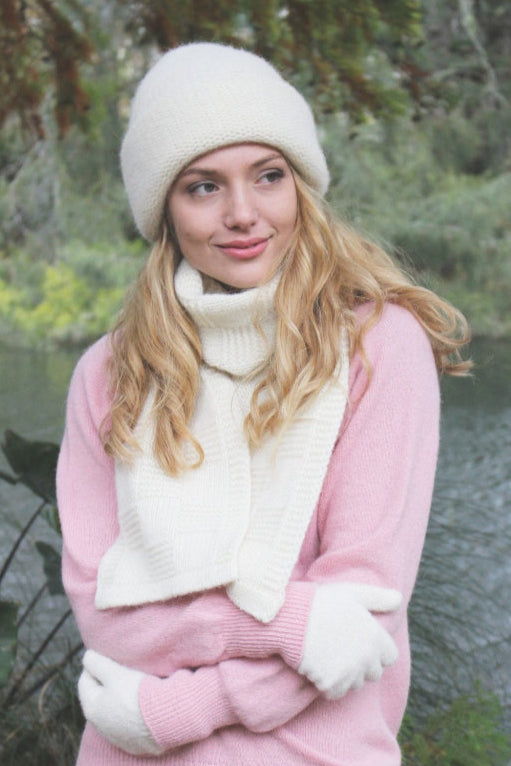 Plain Alpaca Beanie-Natural
