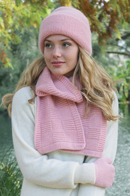 Plain Alpaca Beanie-Rose