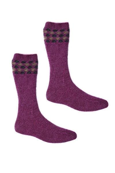 Wave Trim Possum Merino Socks