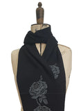 Rose Print Merino Wool Scarf