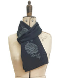 Rose Print Merino Wool Scarf