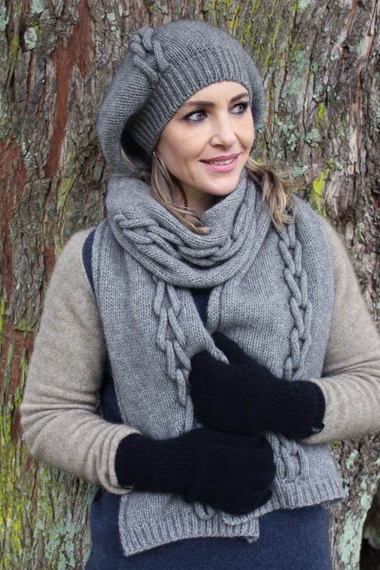 Chain Knit Possum Merino Scarf