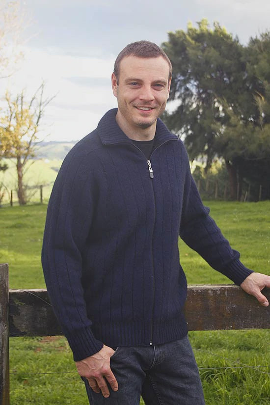 Full Zip Possum Merino Mens Jacket