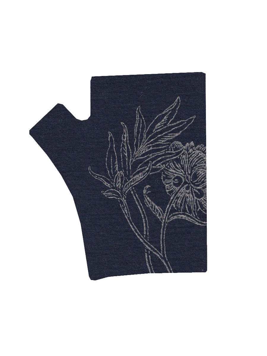 Peony Print Merino Wool Hobo Gloves