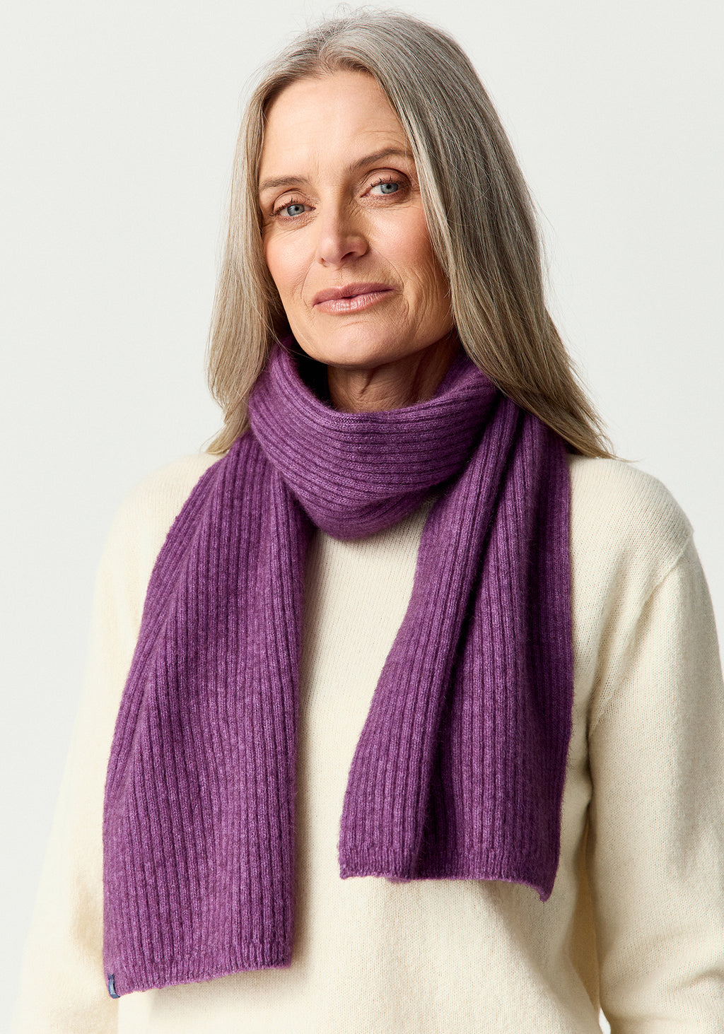 Fine Rib Possum Merino Scarf