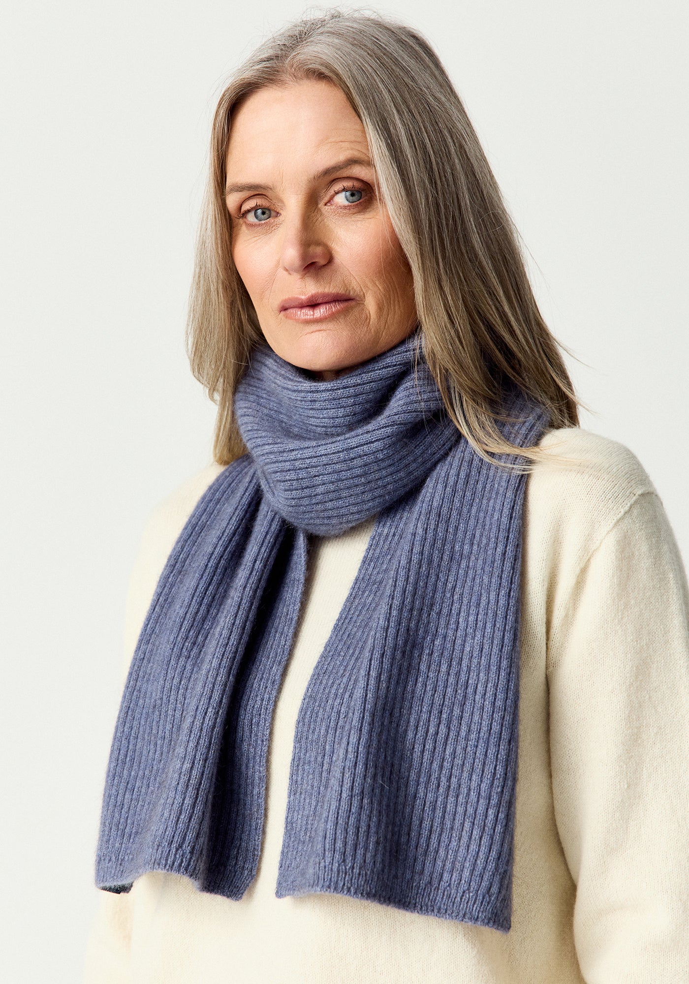 Fine Rib Possum Merino Scarf