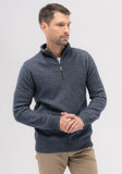 Possum Merino Contrast Half Zip Sweater - Merinomink