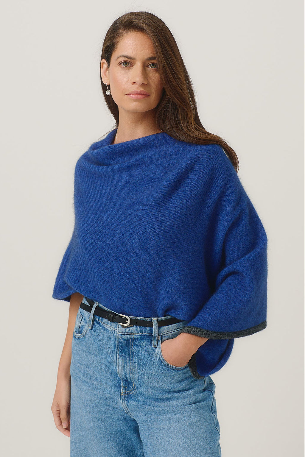 Two Tone Possum Merino Poncho