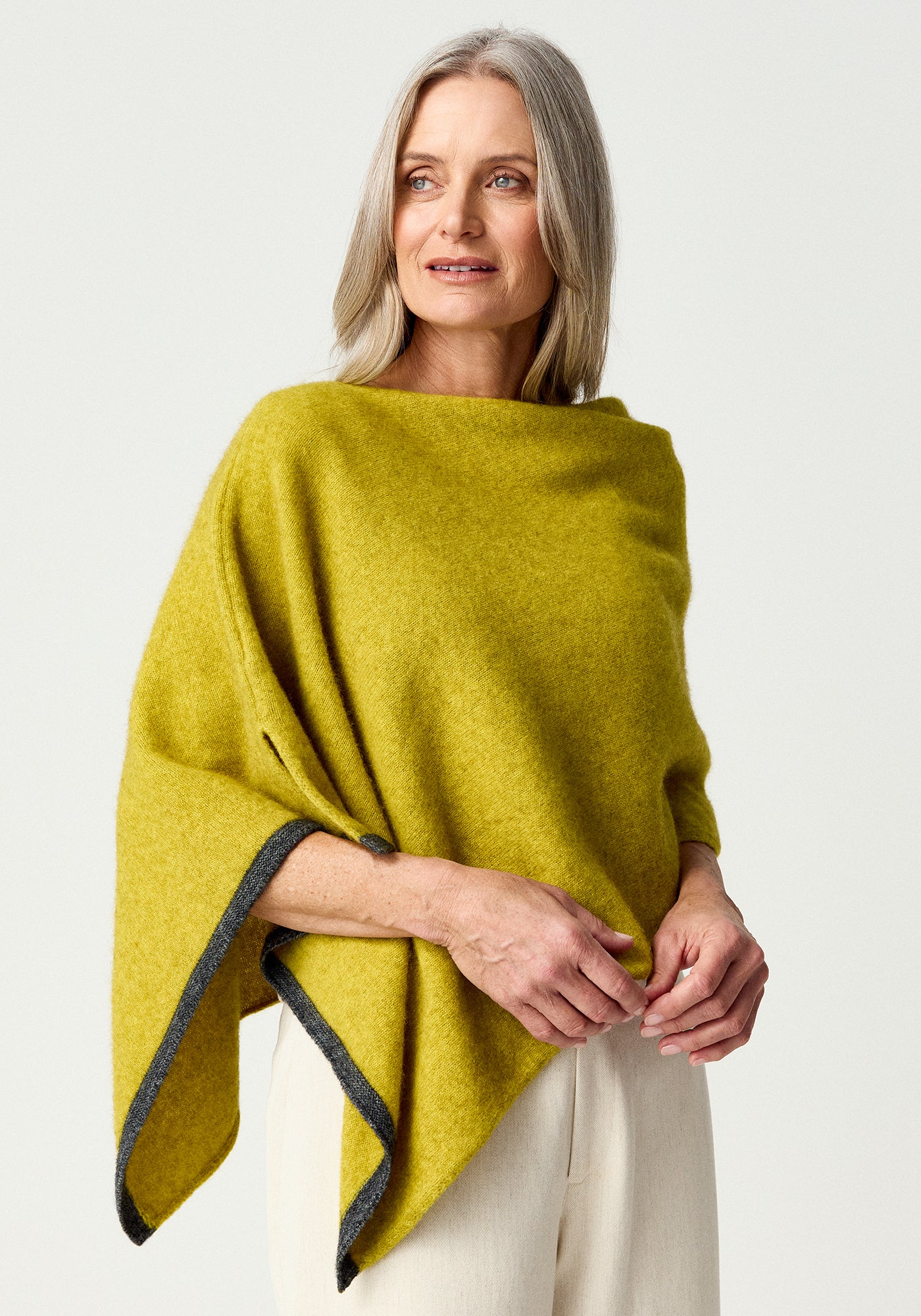 Two Tone Possum Merino Poncho Main image