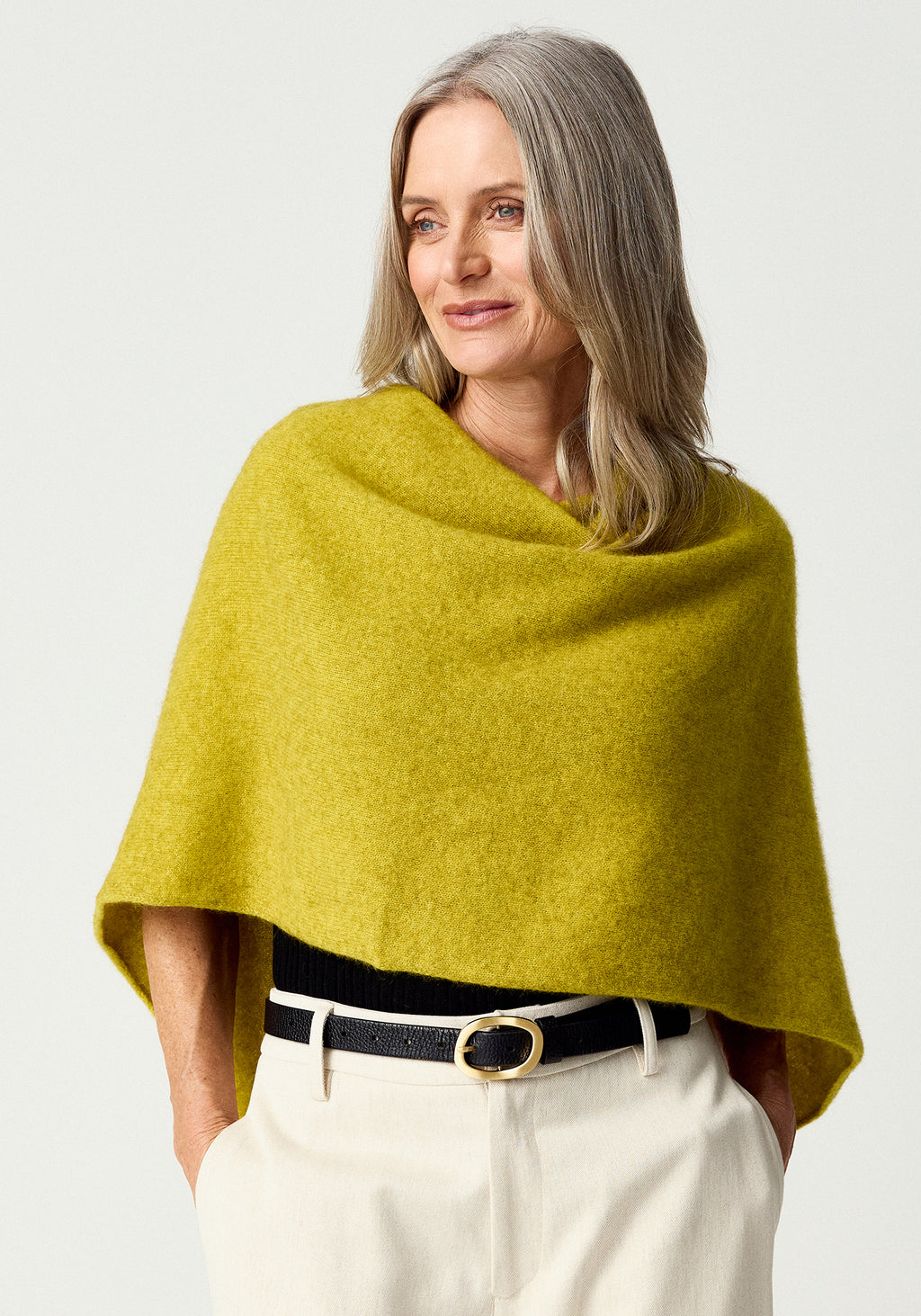 Two Tone Possum Merino Poncho