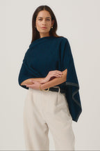 Two Tone Possum Merino Poncho