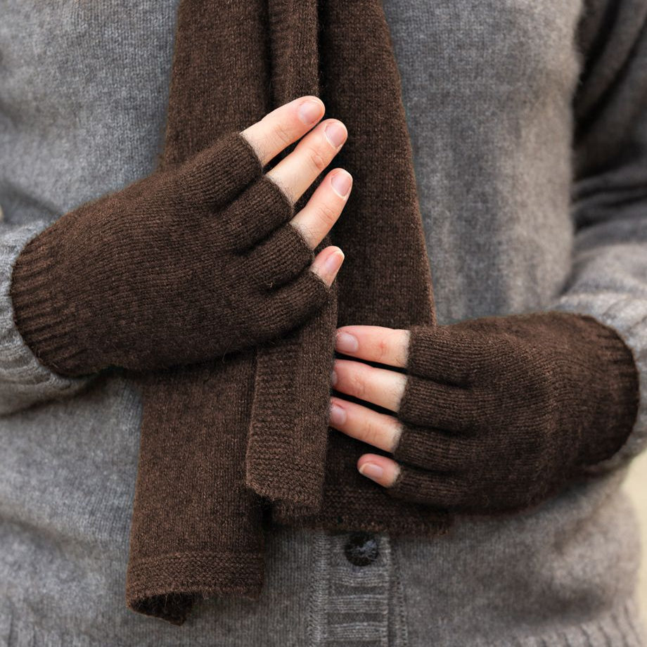 Fingerless Possum Merino Gloves NW