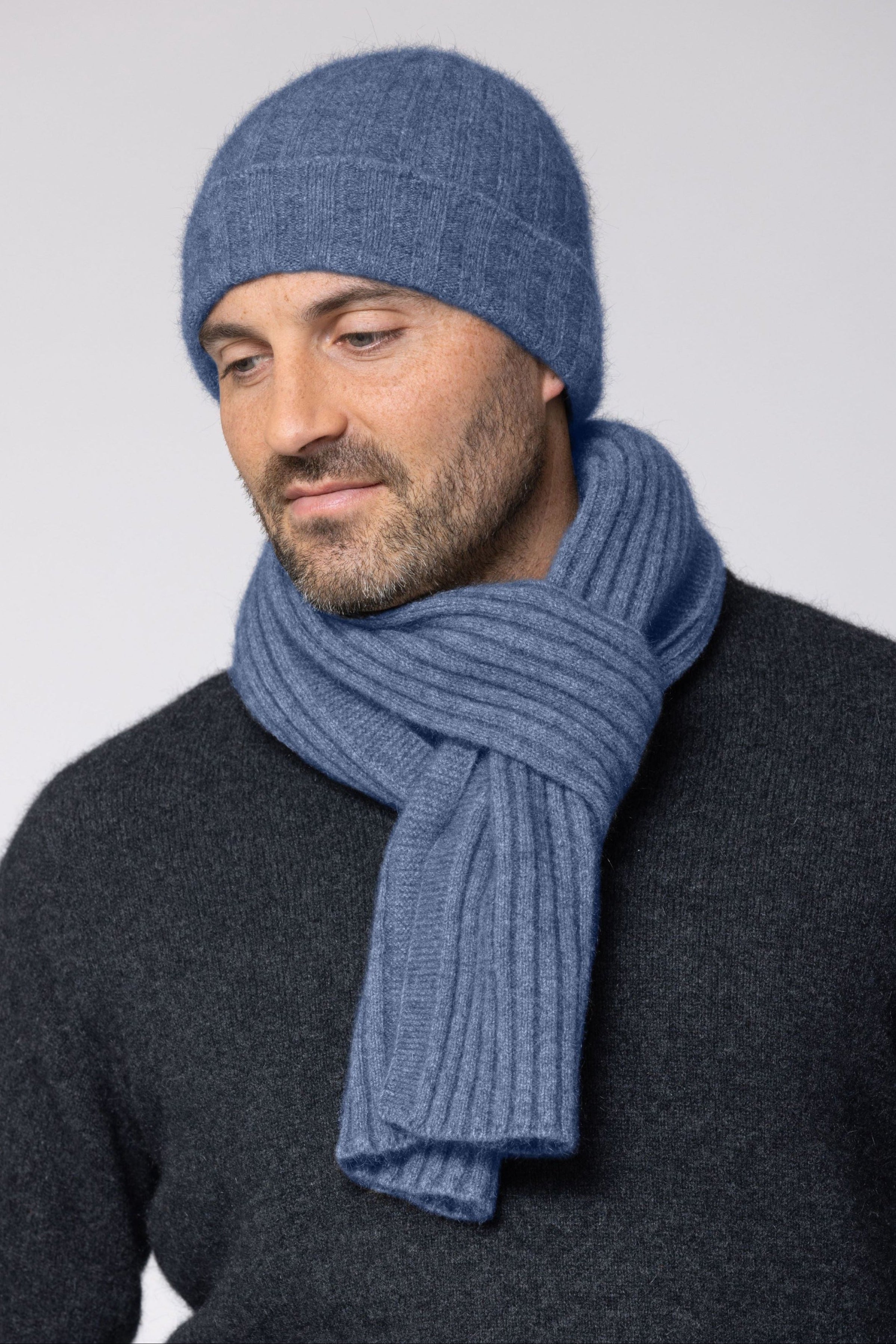 Rib Knit Possum Merino Scarf