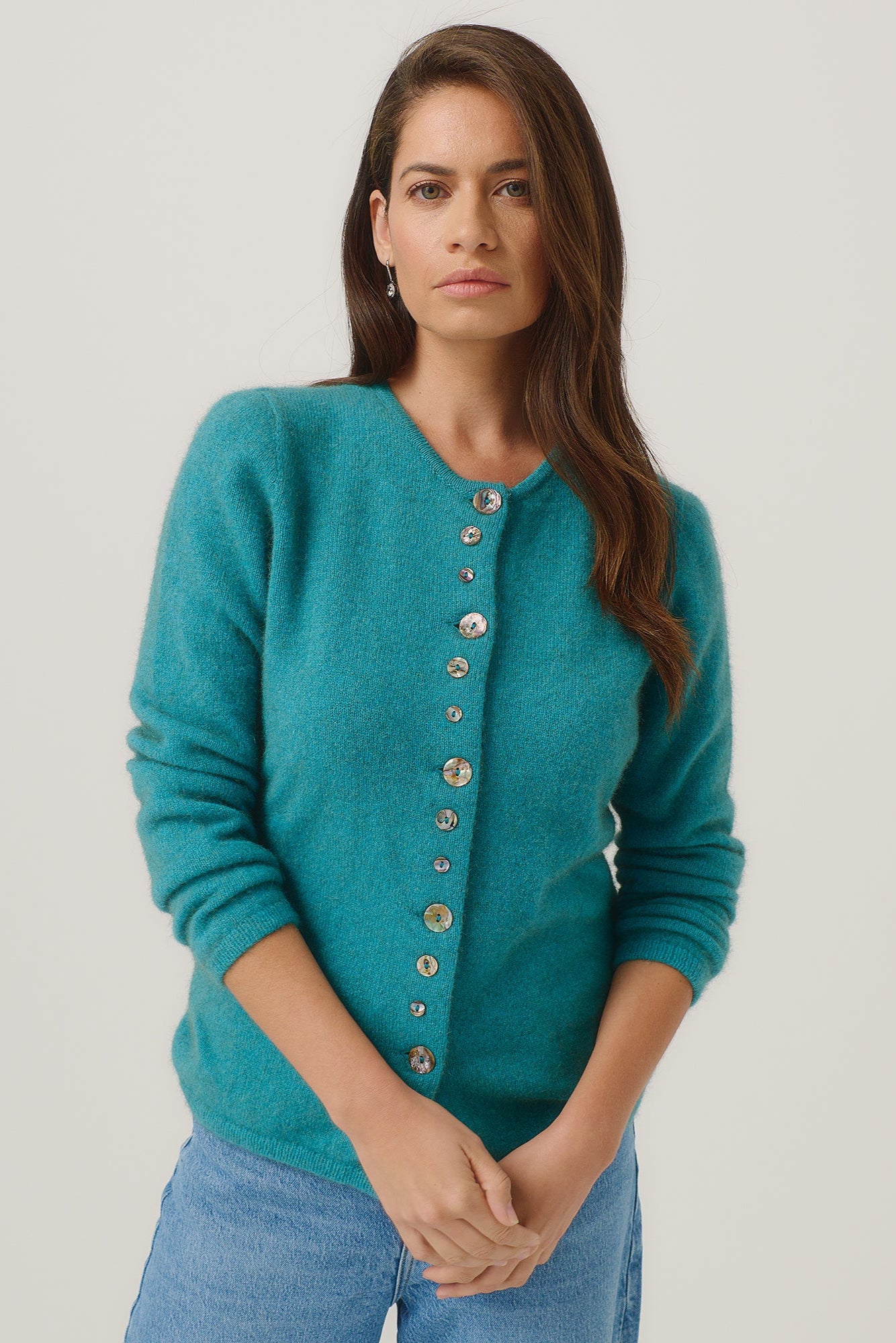 Shell Button Possum Merino Cardigan
